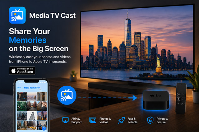 Media TV Cast AirPlay connection preview