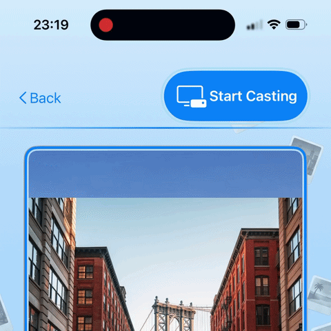 Tap Start Casting in Media TV Cast